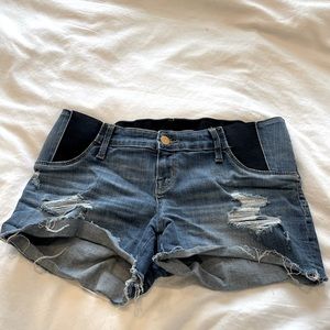 Isabel Maternity Distressed Jean Shorts